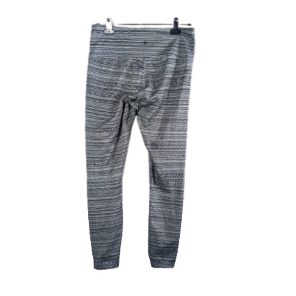 Athleta 7/8 Leggings Striped With Pockets Black and Gray Size M - Picture 2 of 10